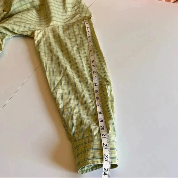 L.L. Bean vintage green & blue plaid long sleeve button down shirt size medium - Picture 9 of 12